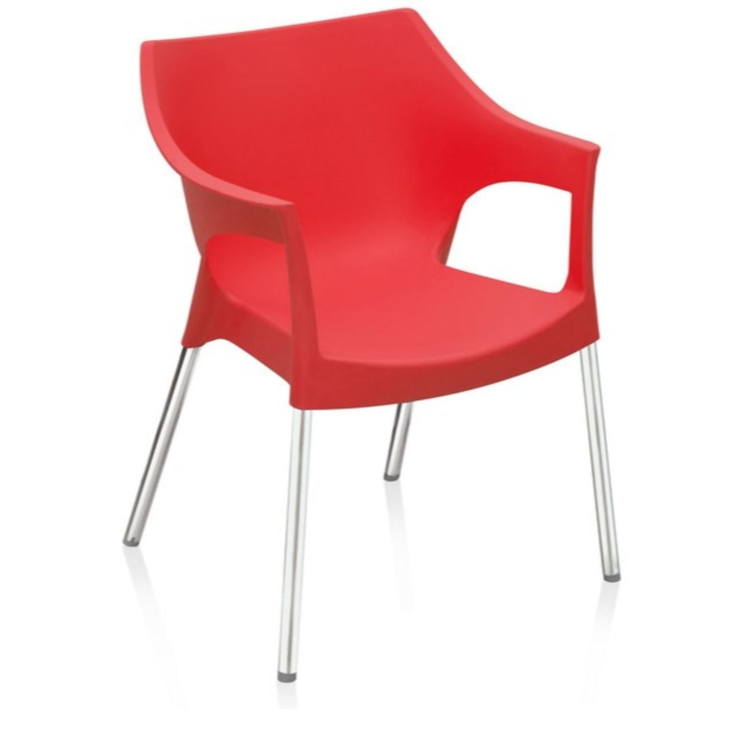 Nilkamal Novella 10 Plastic Arm Chair (Bright Red)
