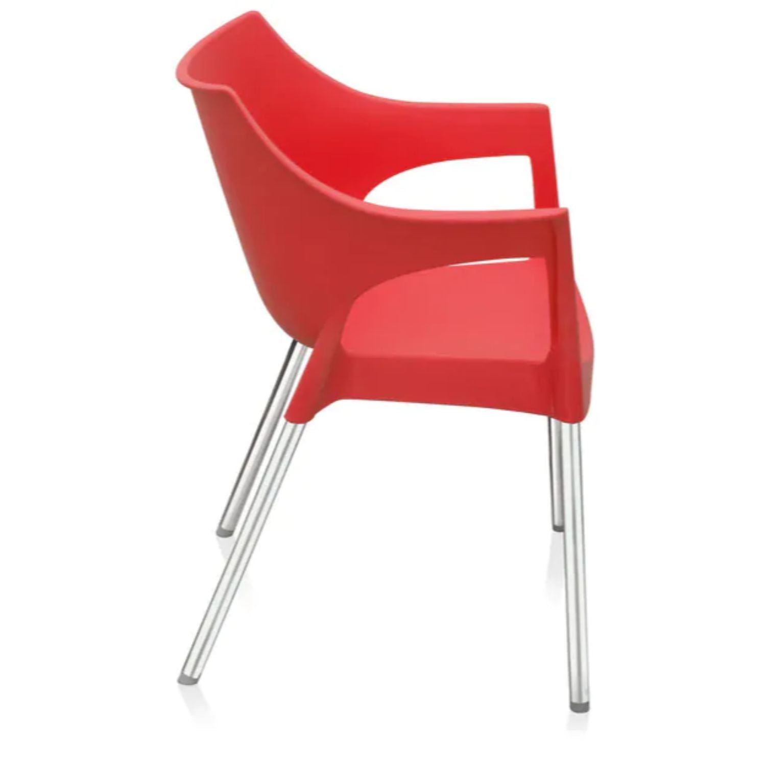 Nilkamal Novella 10 Plastic Arm Chair (Bright Red)