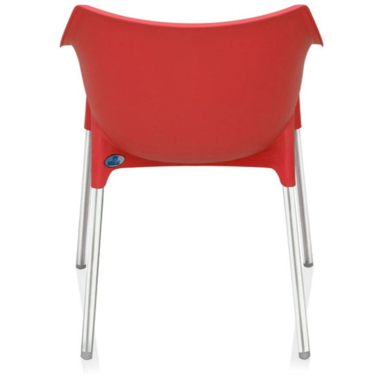 Nilkamal Novella 10 Plastic Arm Chair (Bright Red)