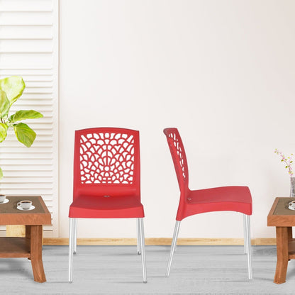 Nilkamal Novella 19 Plastic Armless Chair (Bright Red)