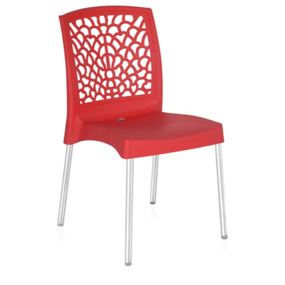 Nilkamal Novella 19 Plastic Armless Chair (Bright Red)