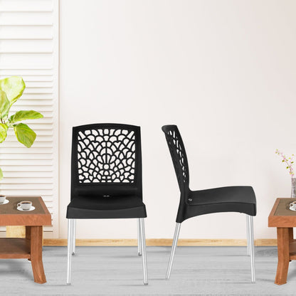 Nilkamal Novella 19 Plastic Armless Chair (Iron Black)