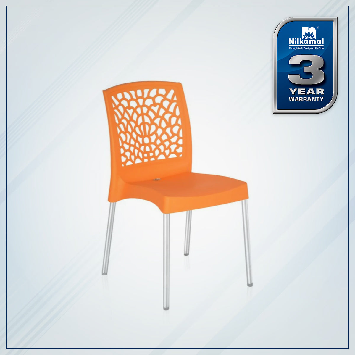 Nilkamal Novella 19 Plastic Armless Chair (Orange)