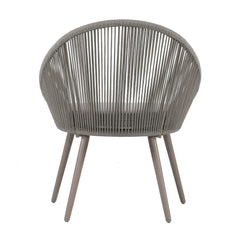 Yawl Outdoor Patio Seating Set 2 Chairs and 1 Table Set (Grey) Braided & Rope