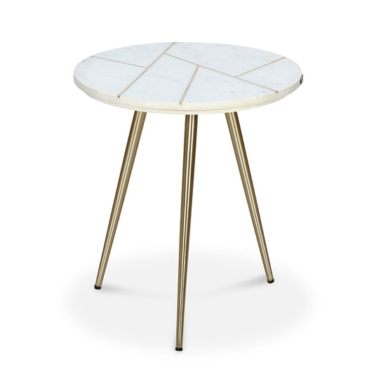 Nilkamal Nysa Marble Side Table (White)