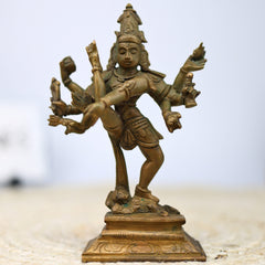 Handmade Panchaloha Nataraja Idol, Bronze Dancing Shiva Statue, Tandav Natraj Murti, Hindu God Decor, Temple Figurine, Shiva Tandava Idol, Brown, 6 Inch, 1 Piece