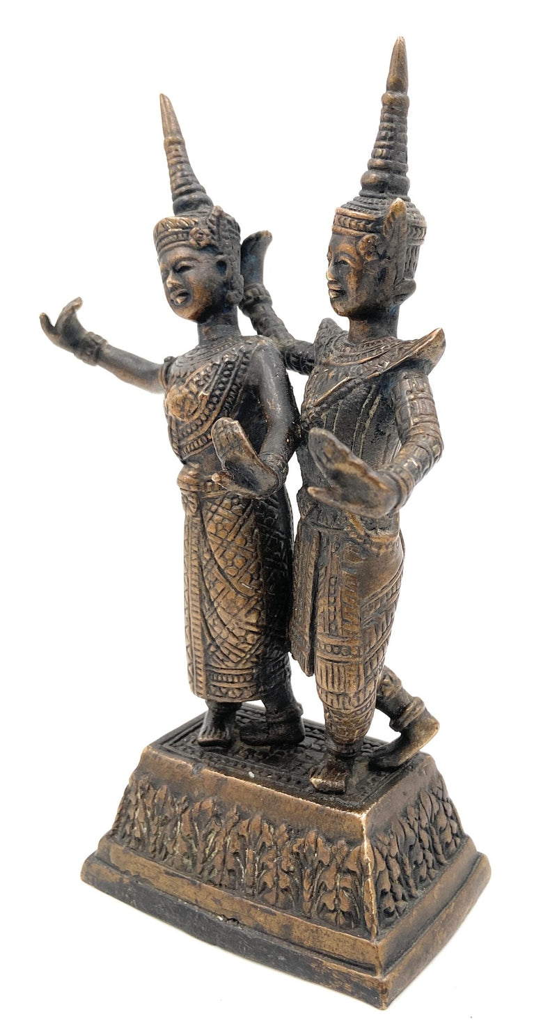 Bhunes Brass Antique Decorative And Gifting Ancient Dancing Raja Rani Sculptures,Gold, 8 Inch, 1 Piece