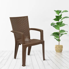Nilkamal CHR2225 Plastic Arm Chair (Rattan Dark Beige)