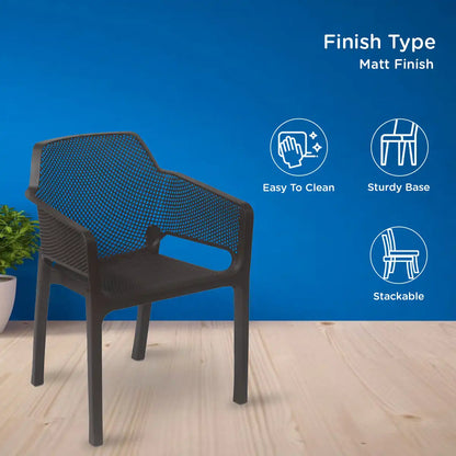 Nilkamal Captain Plastic Arm Chair (Season Rust Brown)