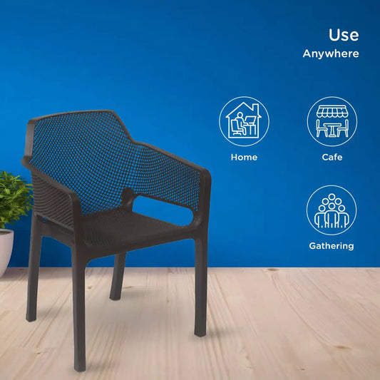 Nilkamal Captain Plastic Arm Chair (Season Rust Brown)