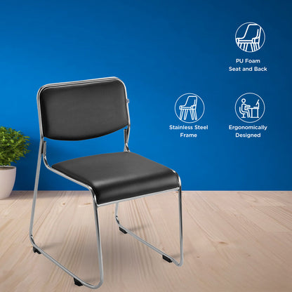 Nilkamal Contract 01 without Arm Visitor Chair (Black)