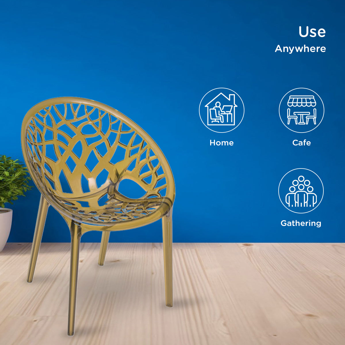 Nilkamal Crystal Polycarbonate Armless Chair