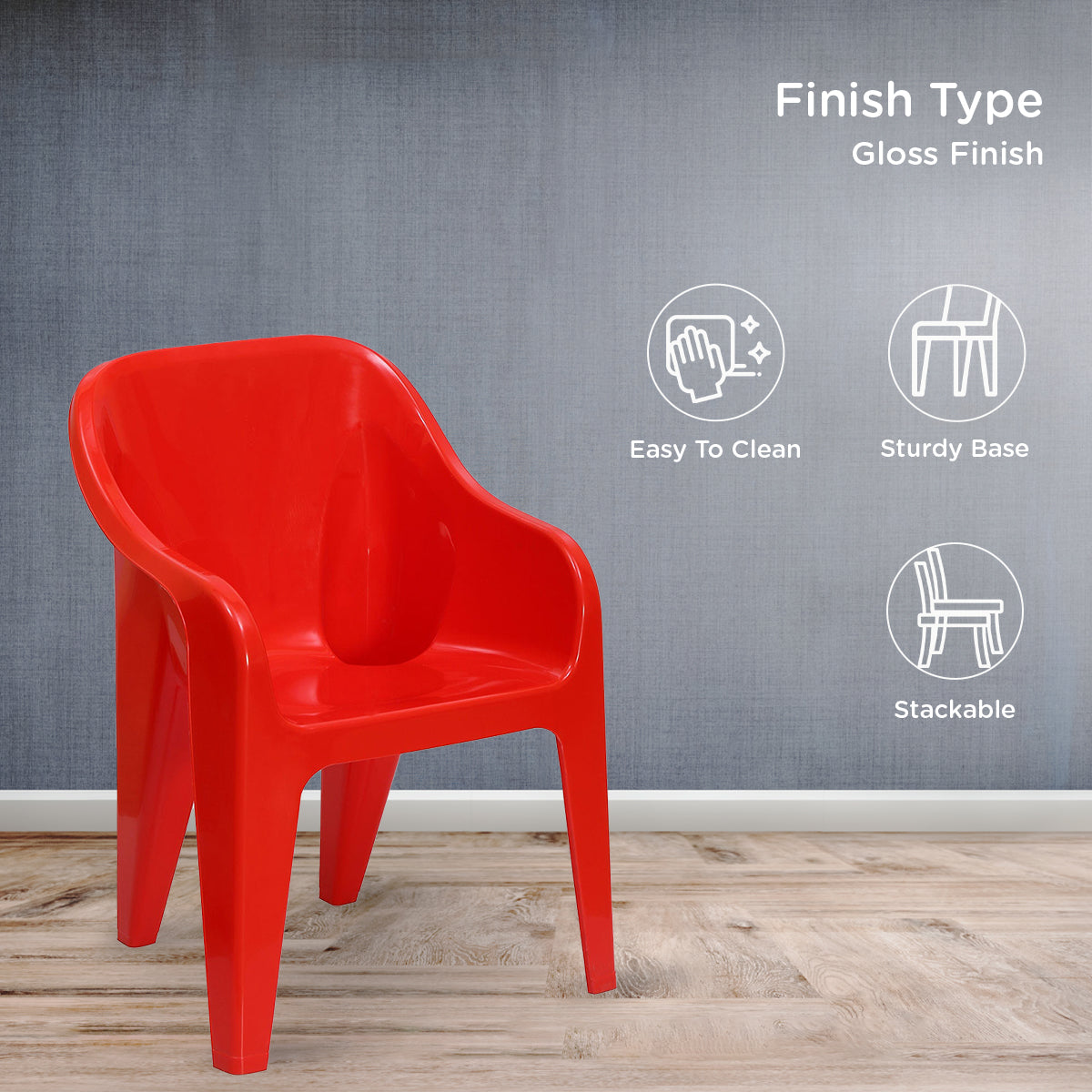 Nilkamal Eeezy Go Plastic Baby Arm Chair (Gem Red)