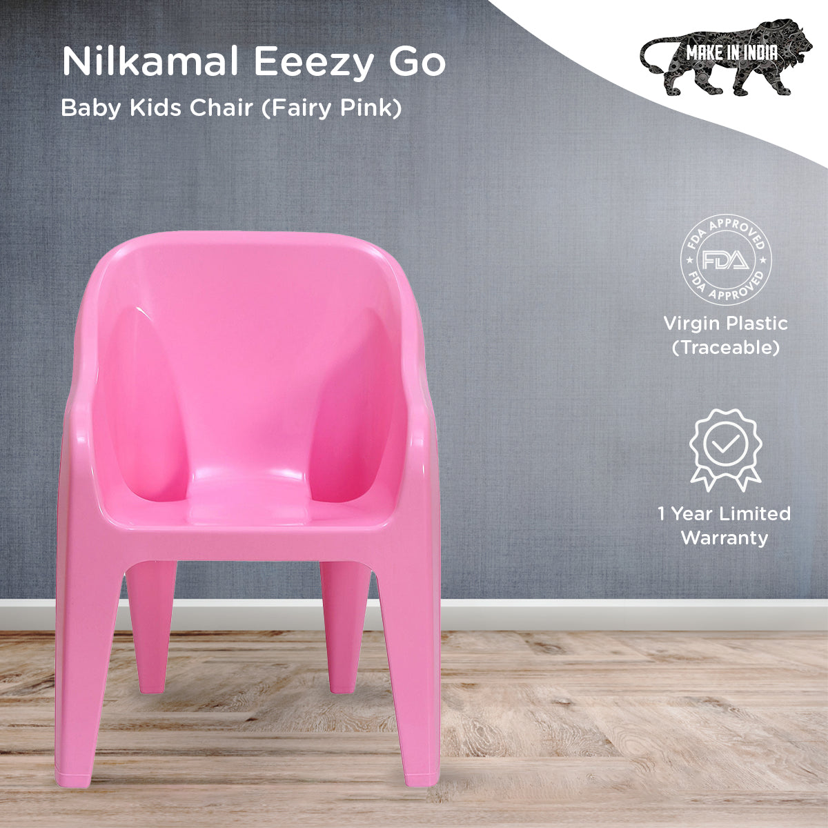 Nilkamal Eeezy Go Plastic Baby Arm Chair (Fairy Pink)