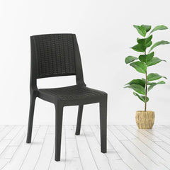 Nilkamal Enamora Plastic Armless Chair (Iron Black)