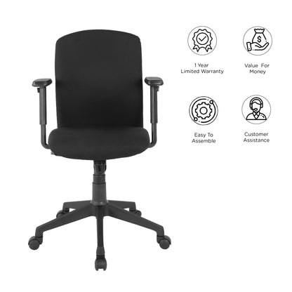 Nilkamal Gary Low Back Chair (Black)