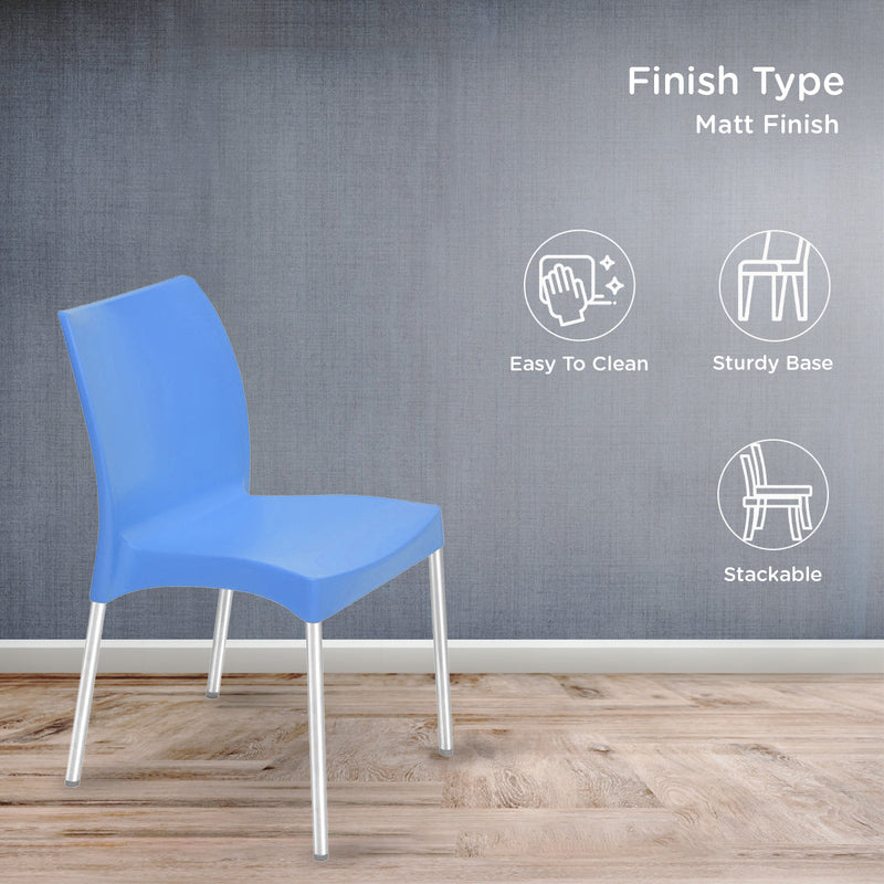 Nilkamal Novella 07 Plastic Armless Chair (Blue)