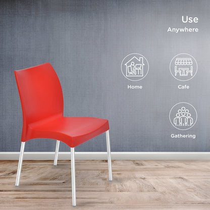 Nilkamal Novella 07 Plastic Armless Chair (Bright Red)