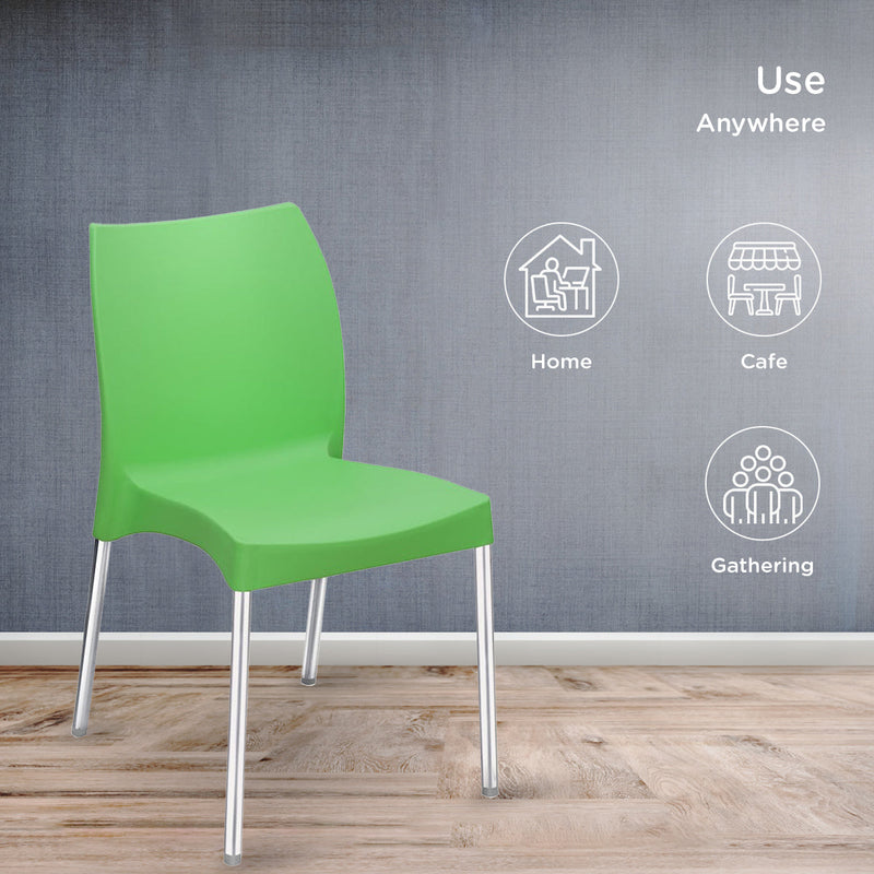 Nilkamal Novella 07 Plastic Armless Chair (Green)
