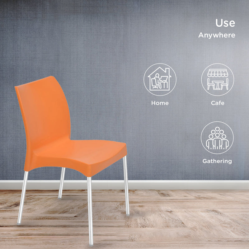 Nilkamal Novella 07 Plastic Armless Chair (Orange)