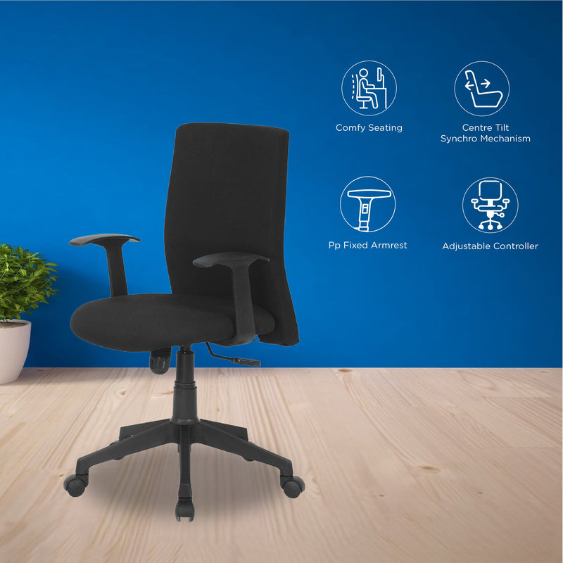 Nilkamal Optima Mid Back Chair (Black)