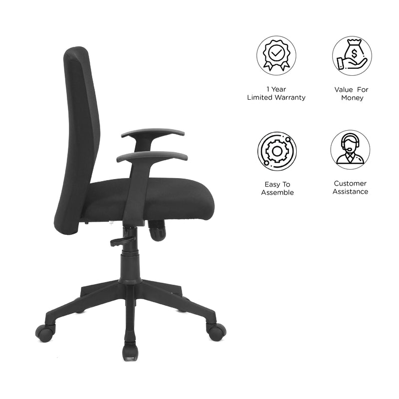 Nilkamal Optima Mid Back Chair (Black)