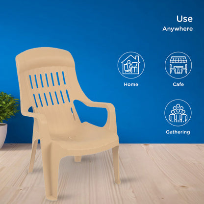 Nilkamal Weekender Plastic Arm Chair (Biscuit)