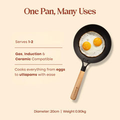 No. 8 Enamel Cast Iron Pan LITE (20cm)
