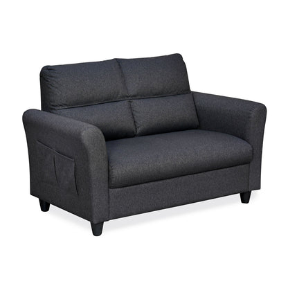 Nilkamal Oliver 2 Seater Fabric Sofa with Side Pocket (Charcoal Brown)