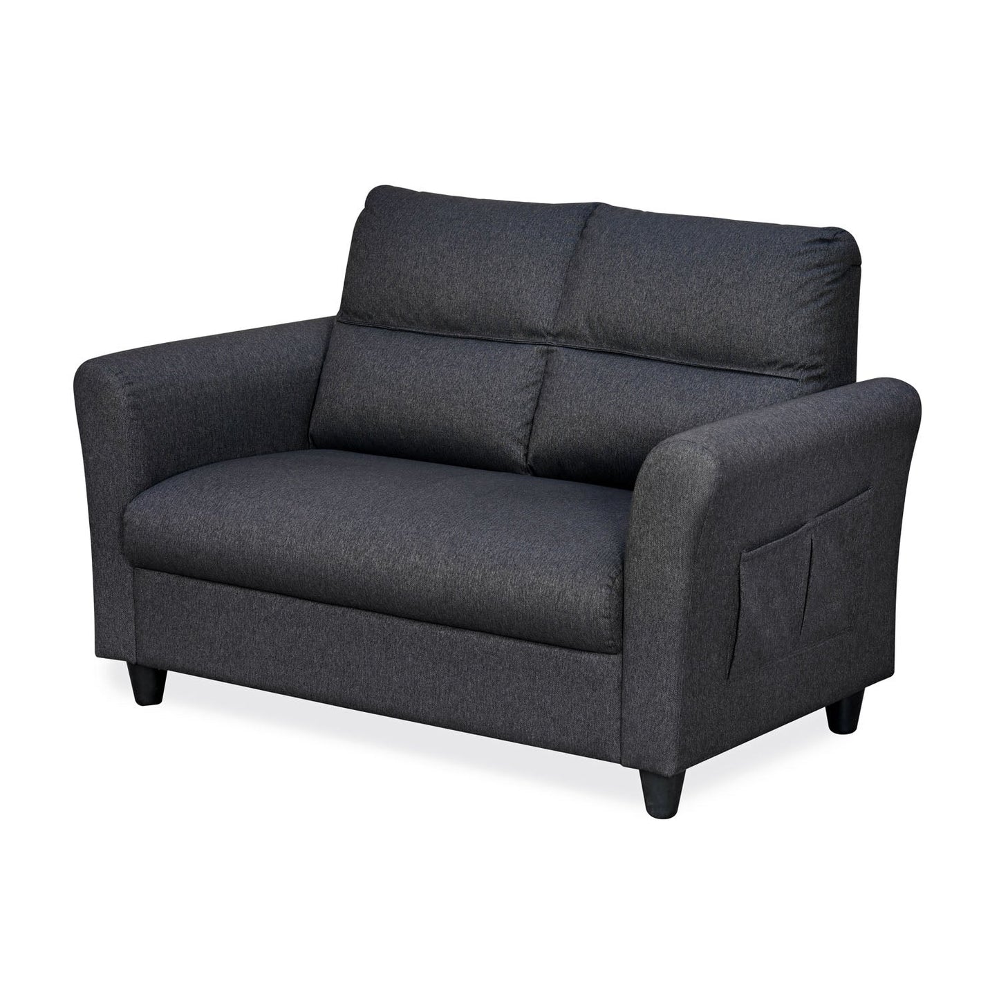 Nilkamal Oliver 2 Seater Fabric Sofa with Side Pocket (Charcoal Brown)