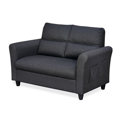 Nilkamal Oliver 2 Seater Fabric Sofa with Side Pocket (Charcoal Brown)