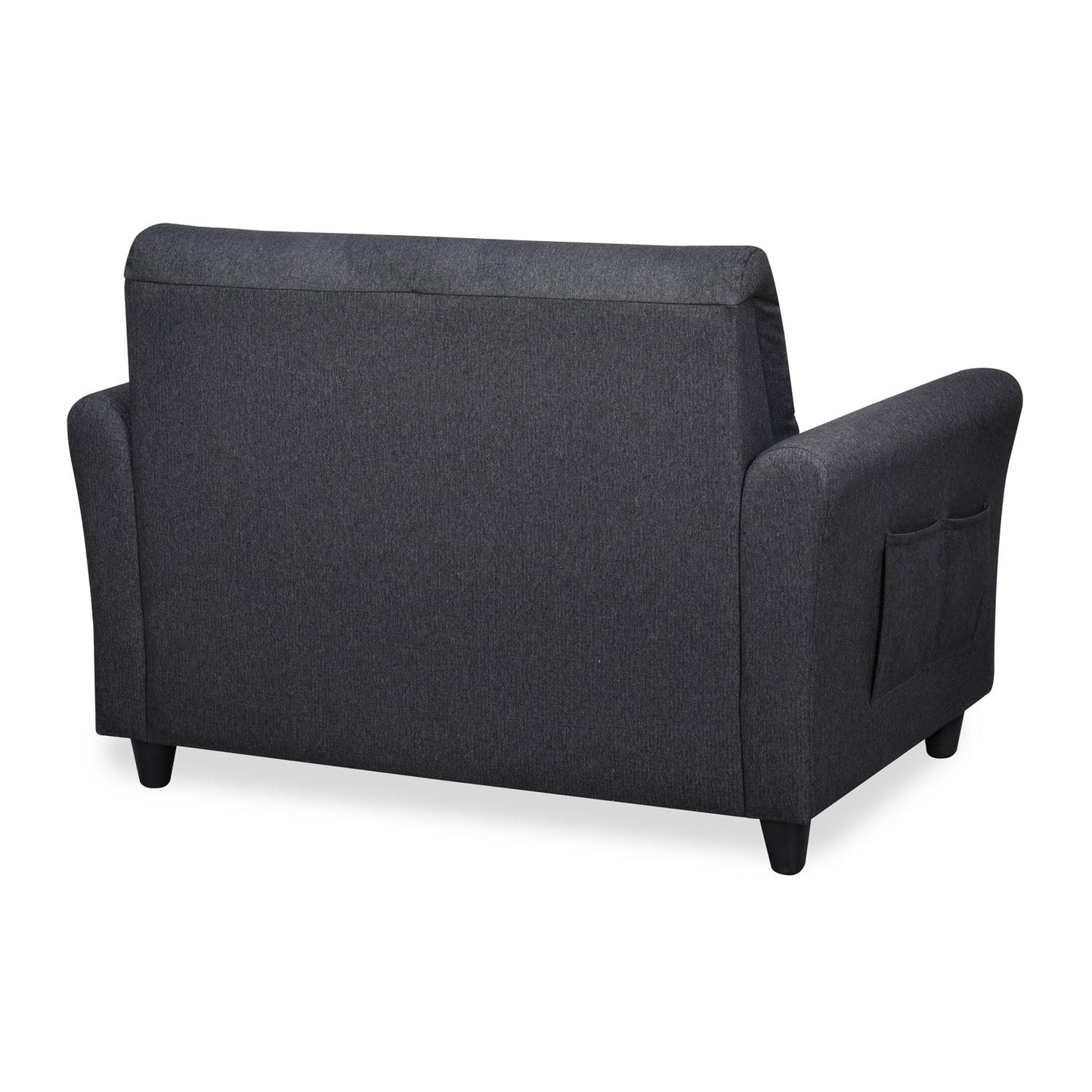 Nilkamal Oliver 2 Seater Fabric Sofa with Side Pocket (Charcoal Brown)