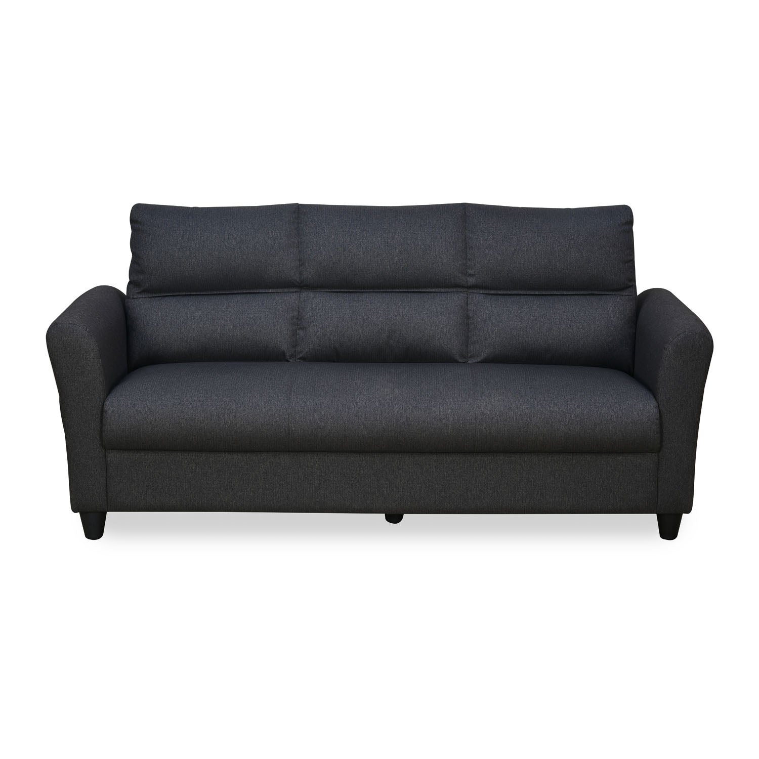 Nilkamal Oliver 3 Seater Fabric Sofa with Side Pocket (Charcoal Brown)
