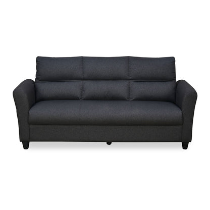 Nilkamal Oliver 3 Seater Fabric Sofa with Side Pocket (Charcoal Brown)