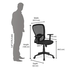 Nilkamal Alba Mid Back Office Chair (Black)
