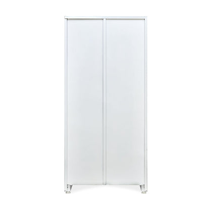 Nilkamal Olympus 2 Door with Mirror  Steel Wardrobe (Cherry Red / White)