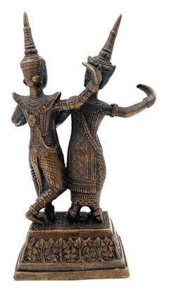 Bhunes Brass Antique Decorative And Gifting Ancient Dancing Raja Rani Sculptures,Gold, 8 Inch, 1 Piece