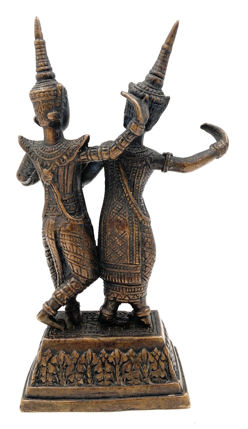 Bhunes Brass Antique Decorative And Gifting Ancient Dancing Raja Rani Sculptures,Gold, 8 Inch, 1 Piece