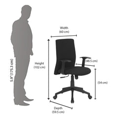 Nilkamal Optima Mid Back Chair (Black)