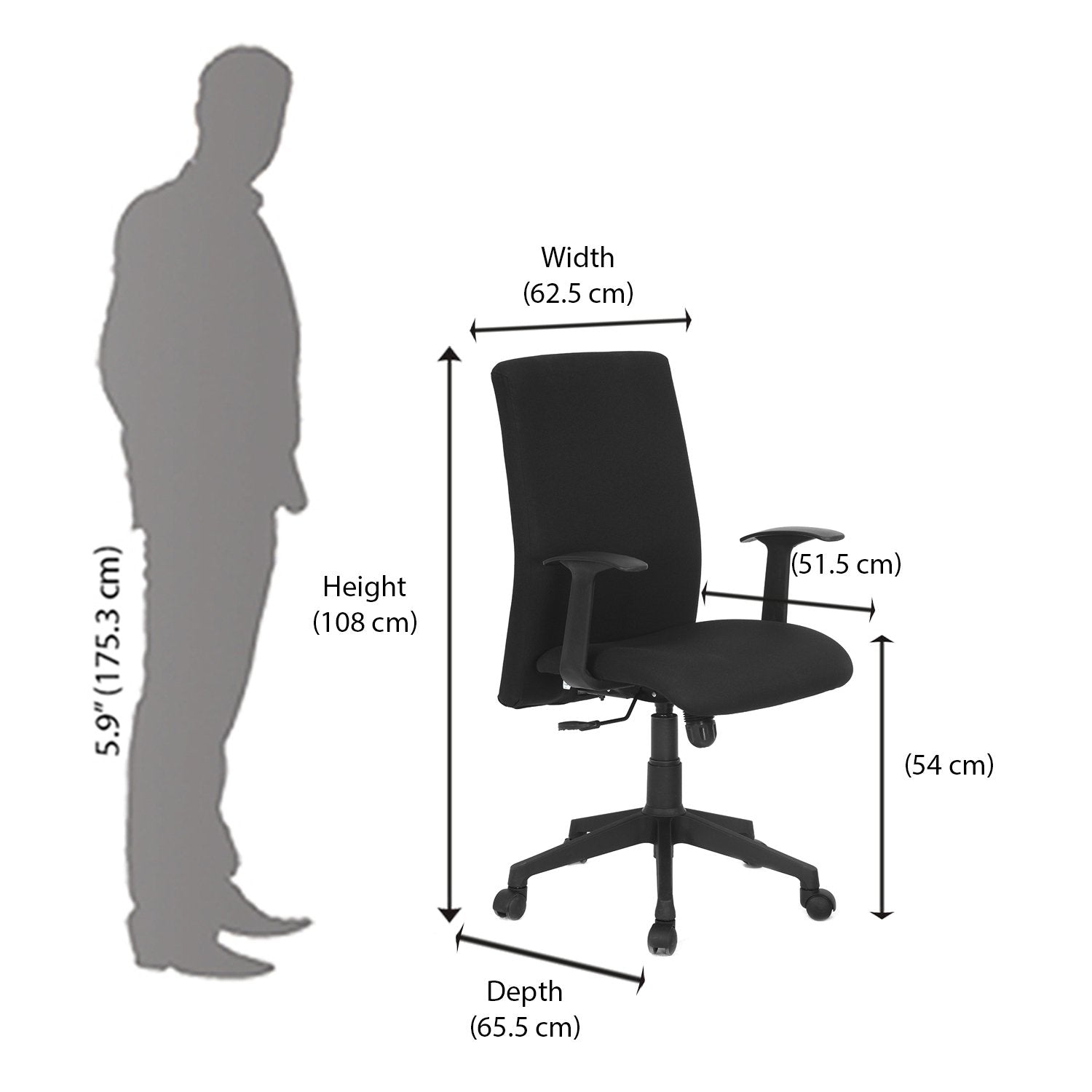Nilkamal Optima High Back Chair (Black)