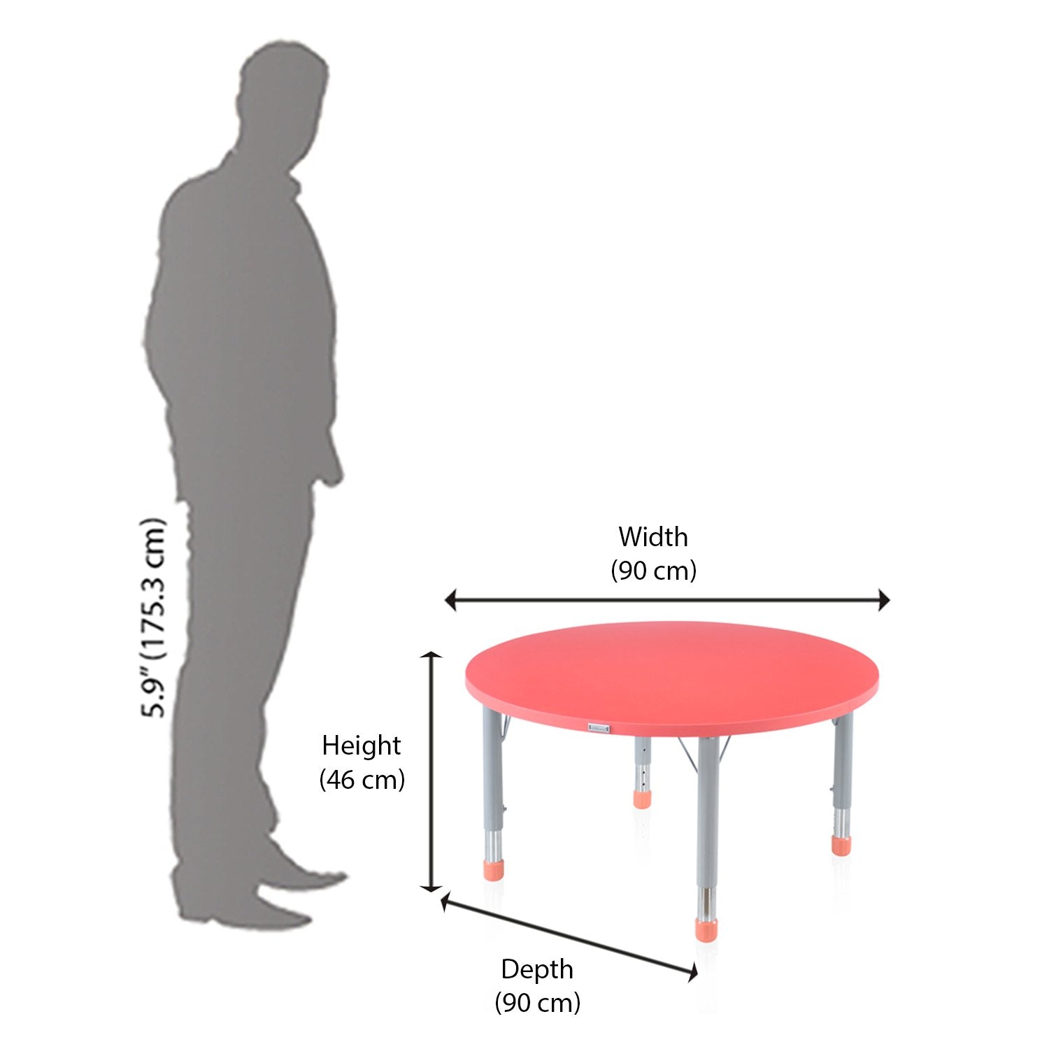 Nilkamal Orange Poppy Red Activity Desk (Circle)