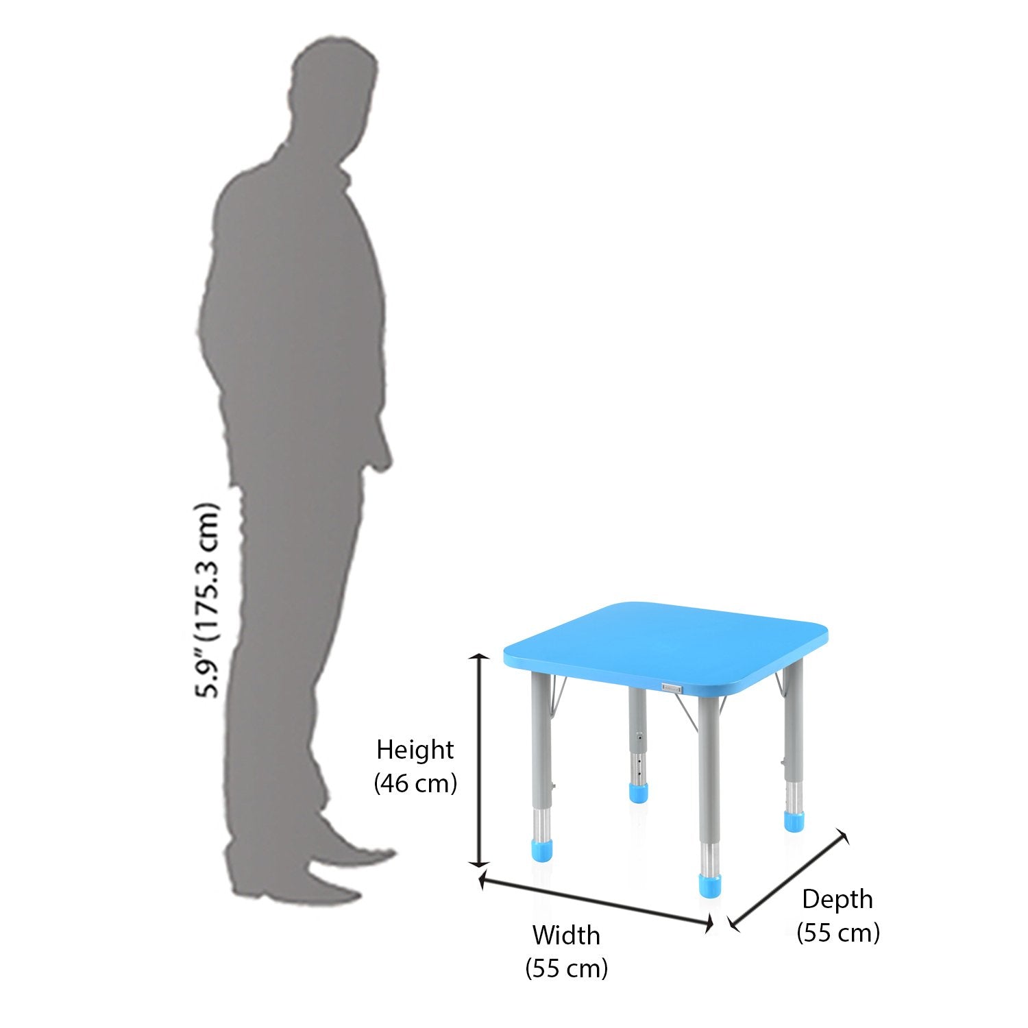 Nilkamal Orange Danube Blue Activity Desk (Square)
