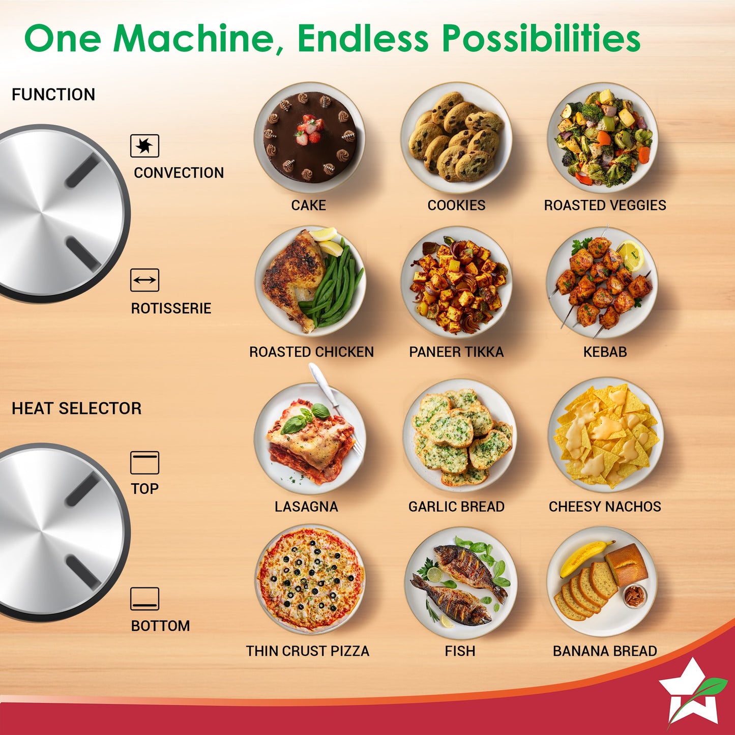 Oven Toaster Griller (OTG) - 60 Litres, Stainless Steel – with Rotisserie, Auto-shut off, heat-resistant tempered glass, 6-stage heat selection