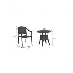Roselle Outdoor Patio Seating Set 2 Chairs and 1 Table Set