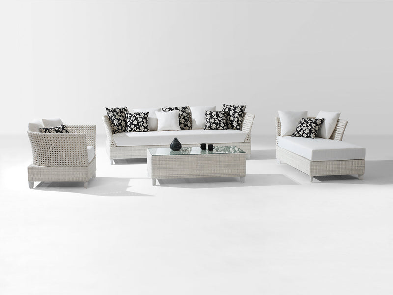 Astrol Outdoor Garden Balcony Sofa Set 3 Seater seater, 1 Double Seater, 1 Single Seater and 1 Center Table  (White)