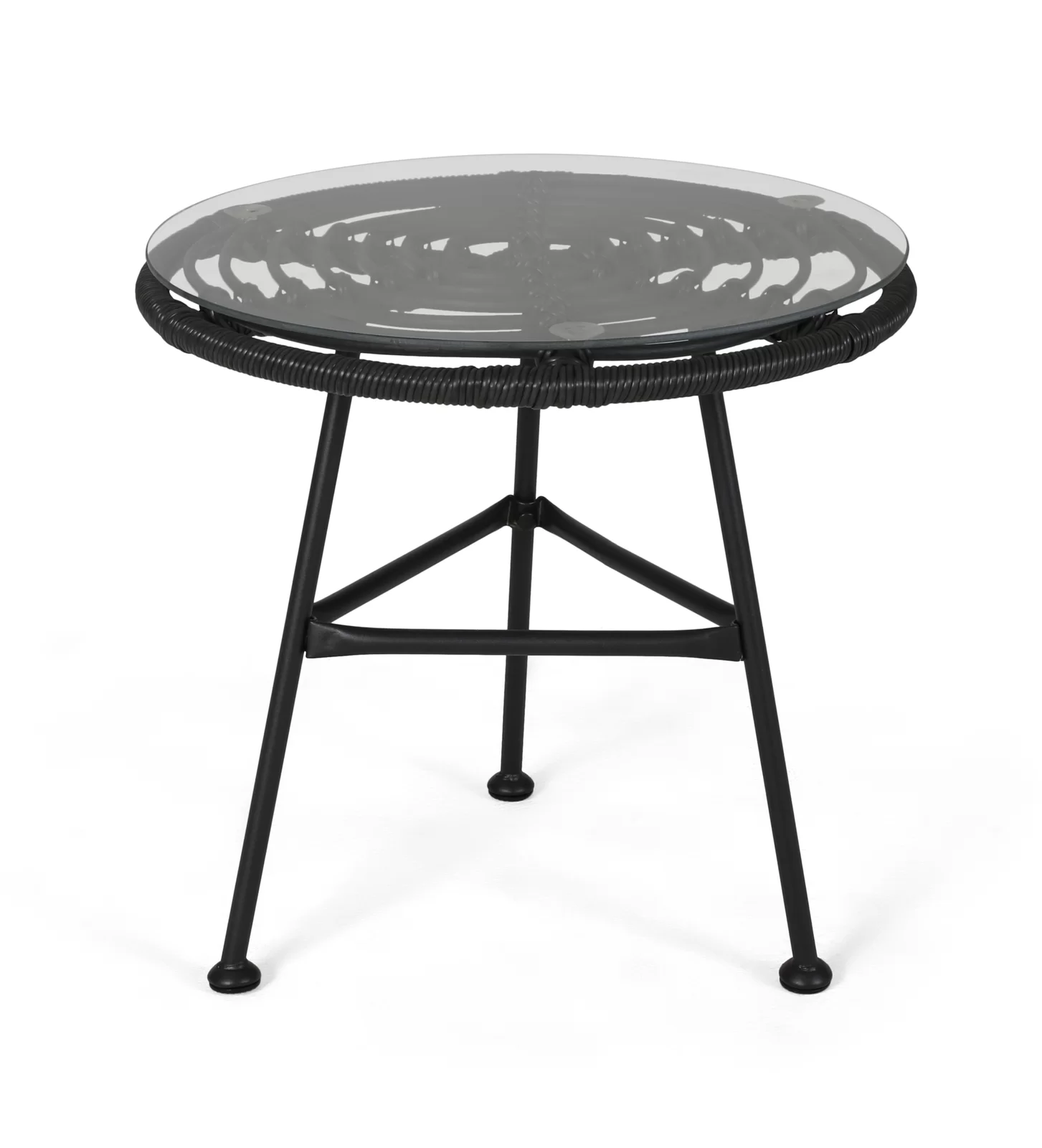 Mohak Outdoor Patio Seating Set 2 Chairs and 1 Table Set (Black)
