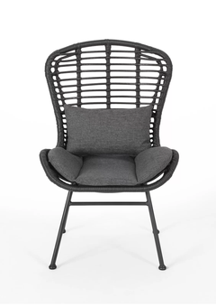 Mohak Outdoor Patio Seating Set 2 Chairs and 1 Table Set (Black)