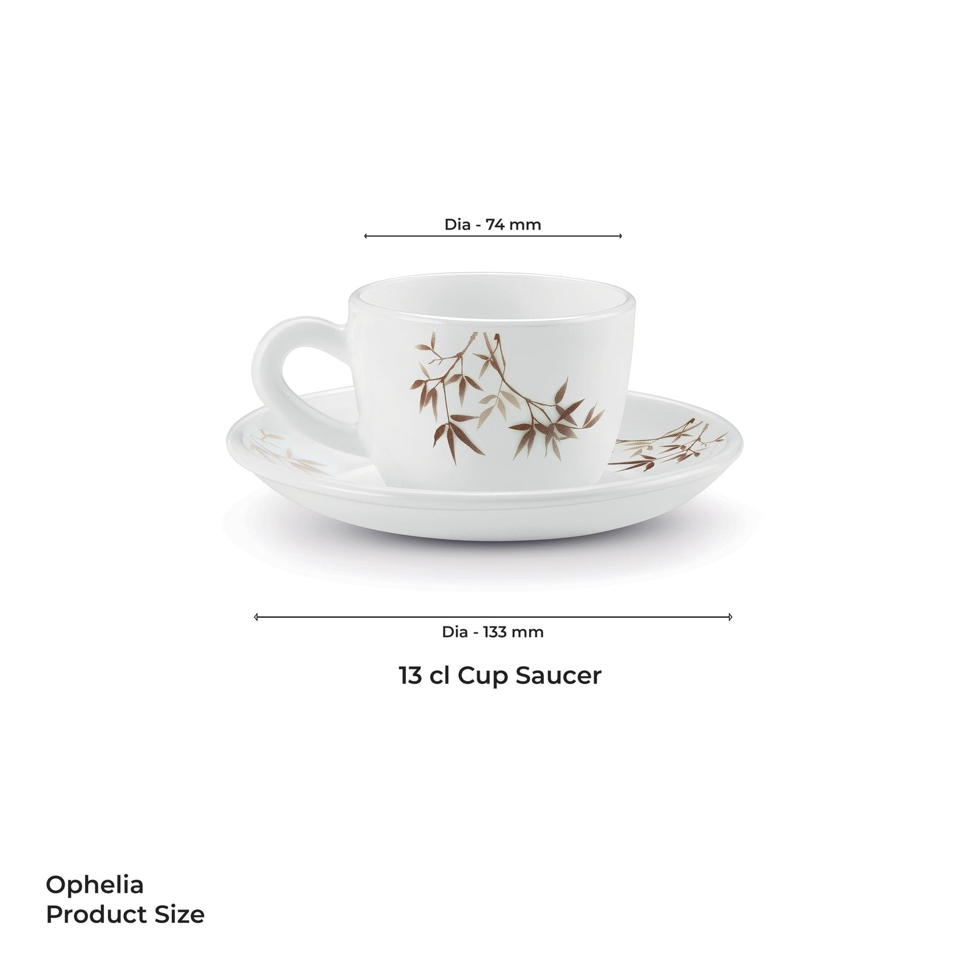 Ophelia 13 CL Cup Saucer Set - ARASHI (Treo by Milton)