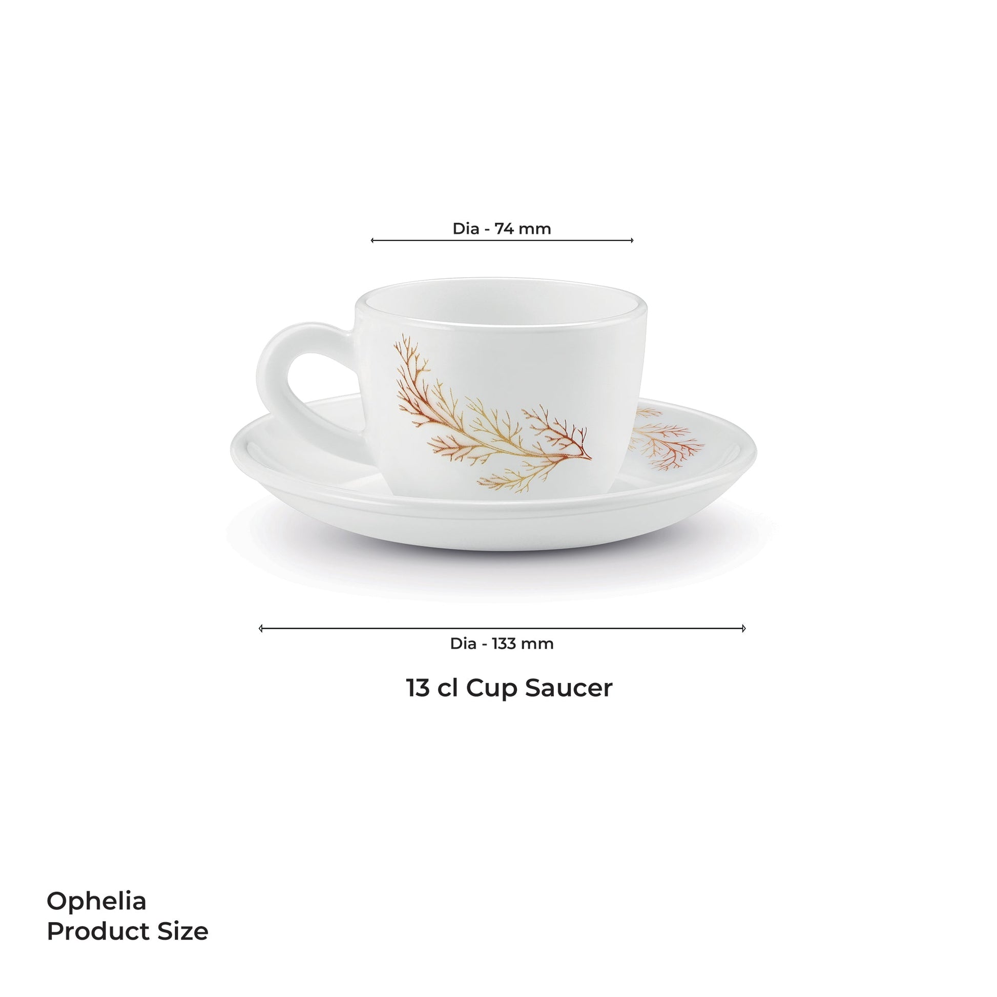 Ophelia 13 CL Cup Saucer Set - SILVIA (Treo by Milton)