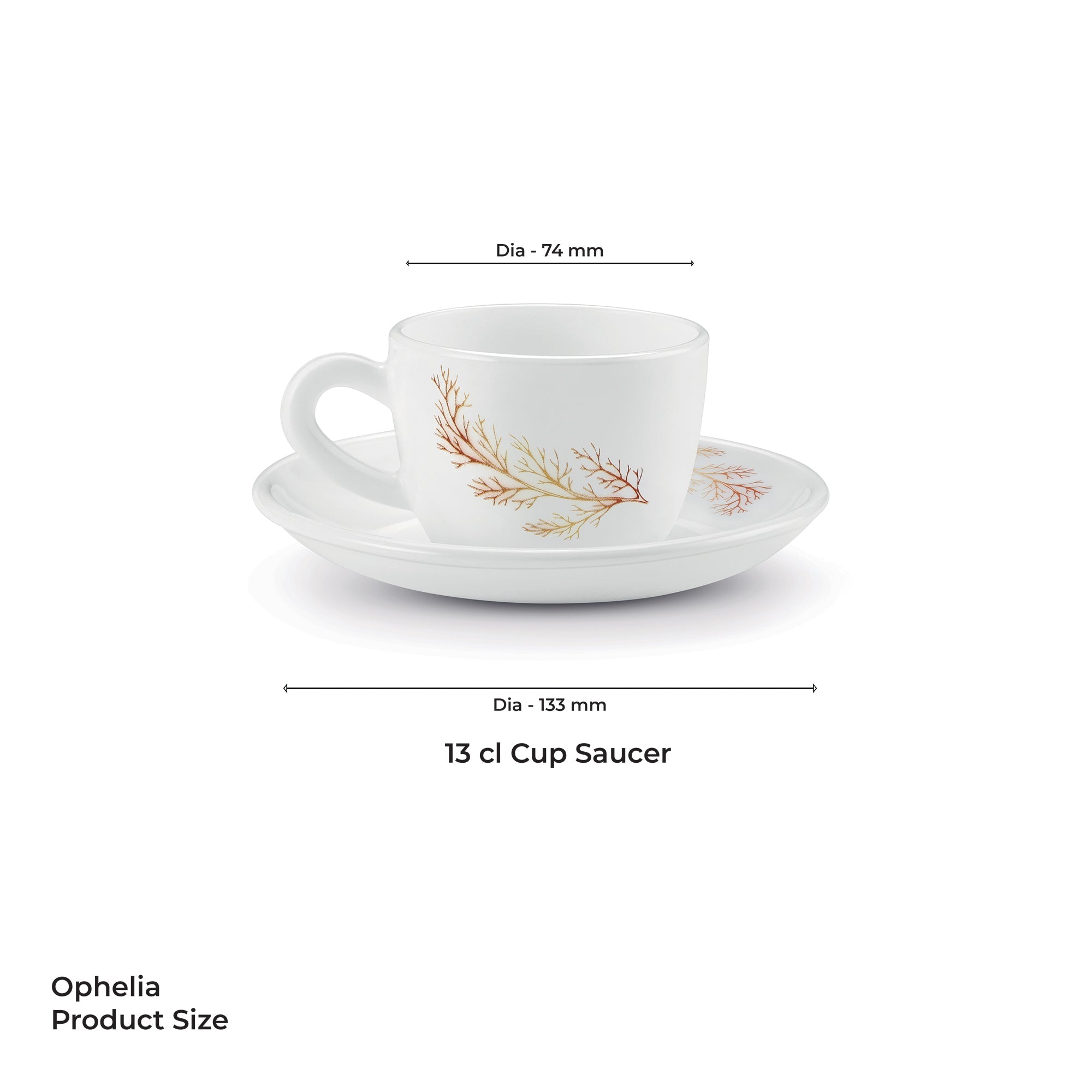 Ophelia 13 CL Cup Saucer Set - SILVIA (Treo by Milton)